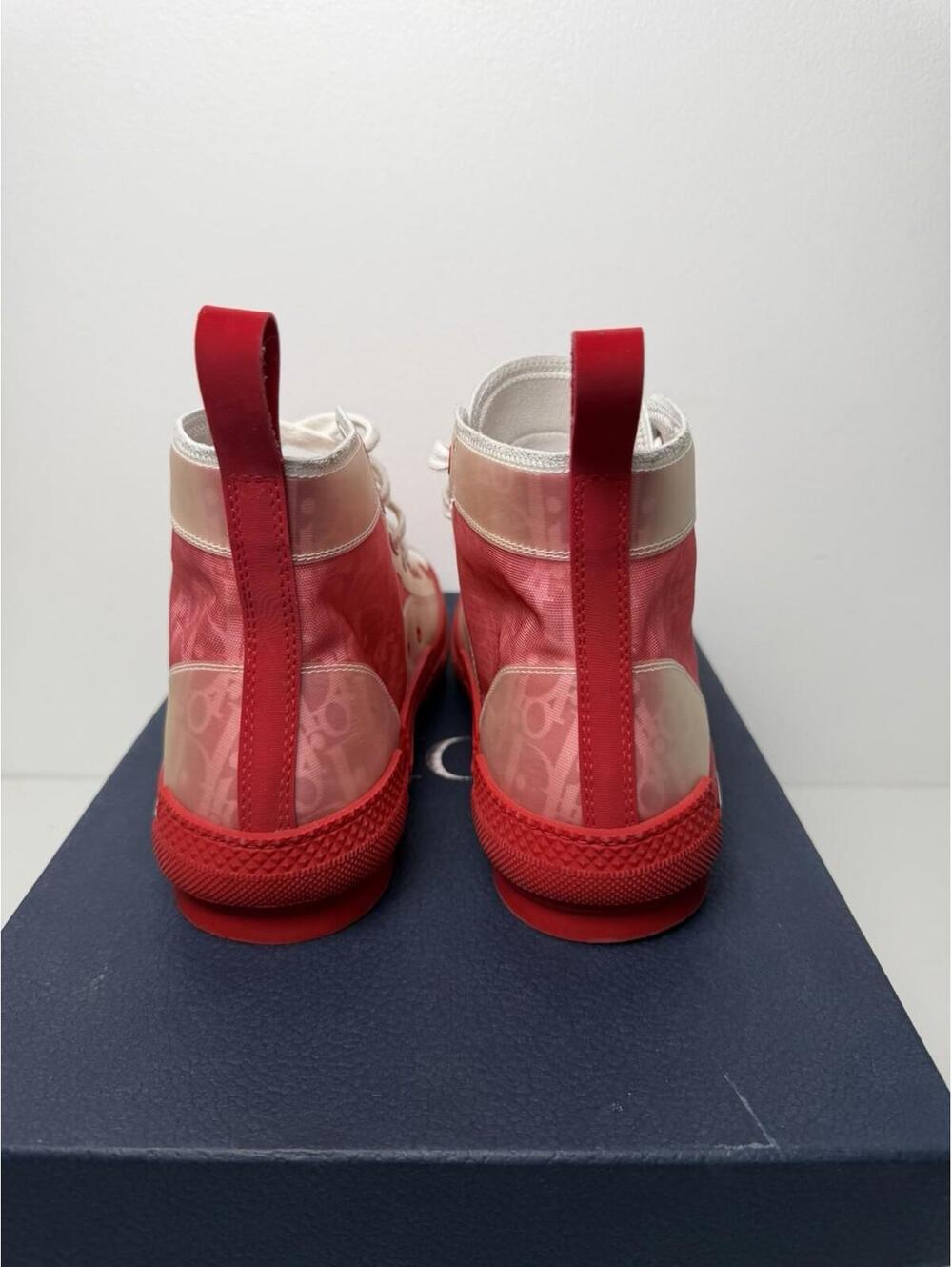 Dior B23 High Top Sneakers Red Dior Oblique Men’s EU 41 - Picture 5 of 7